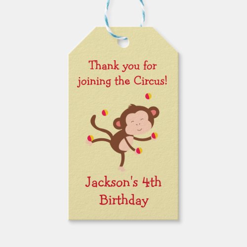 Circus Themed Party Favor Tags_ Birthday Party Gift Tags