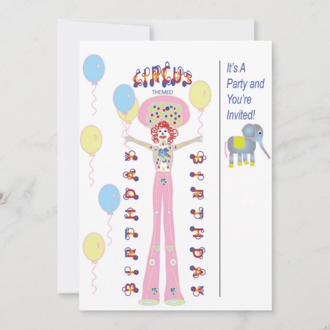 Circus Themed Party Invitation (Front)