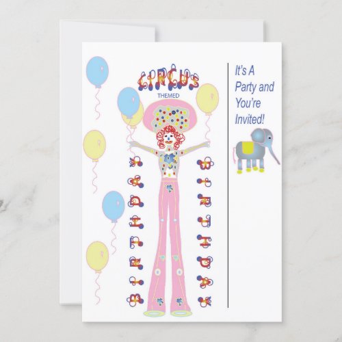 Circus Themed Party Invitation