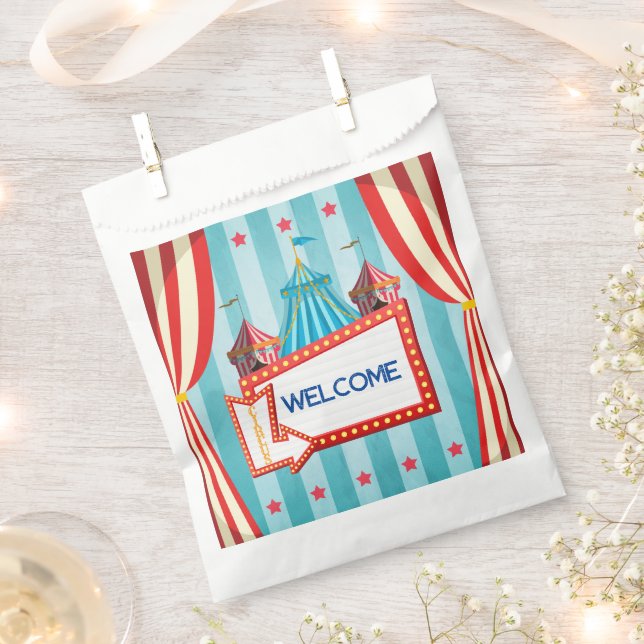 Circus Themed Welcome  Favor Bag (Clipped)