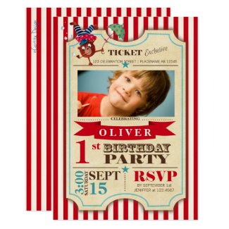 Circus Ticket 1 st Birthday | Party Invitation