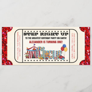 Circus Ticket Birthday Party Invitation