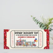 Circus Ticket Birthday Party Invitation (Standing Front)