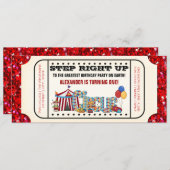 Circus Ticket Birthday Party Invitation (Front/Back)
