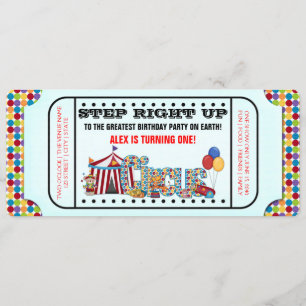 Circus Ticket Birthday Party Invitation