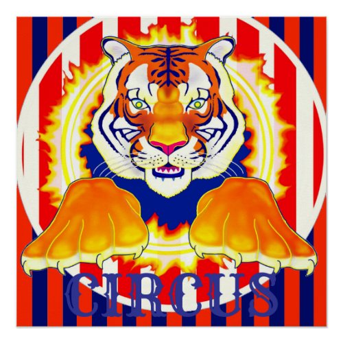 Circus Tiger 20x20 Poster