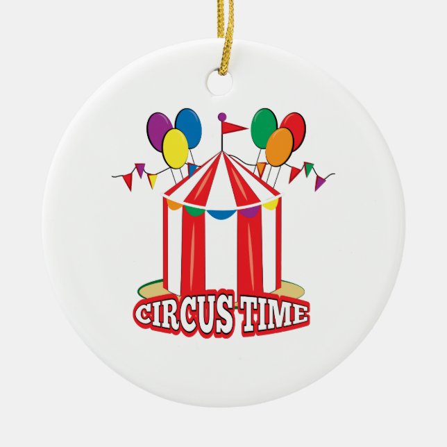 Circus Time Ceramic Ornament (Front)