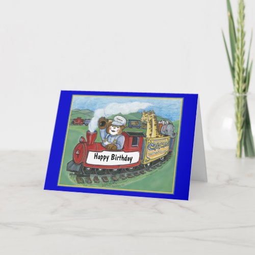 Circus Train Birthday Card
