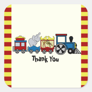 Circus Train Square Sticker