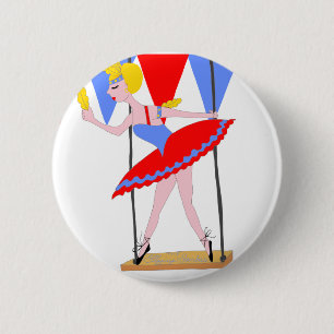 Circus Trapeze Artist Circus Party Button
