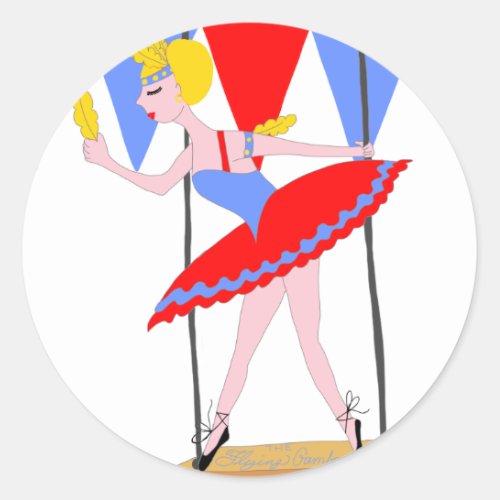 Circus Trapeze Artist Circus Party Classic Round Sticker