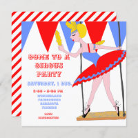 Circus Trapeze Artist Red Circus Tent Stripe Party