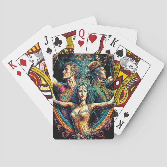Circus Trapeze Artists Performer Cirque Vaudeville Poker Cards (Back)