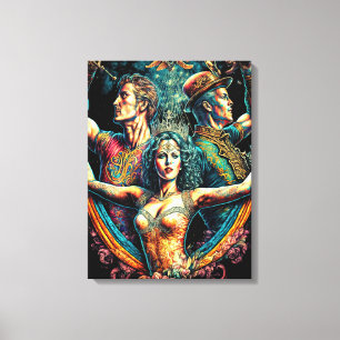Circus Trapeze Artists Performers Cirque Art Canvas Print