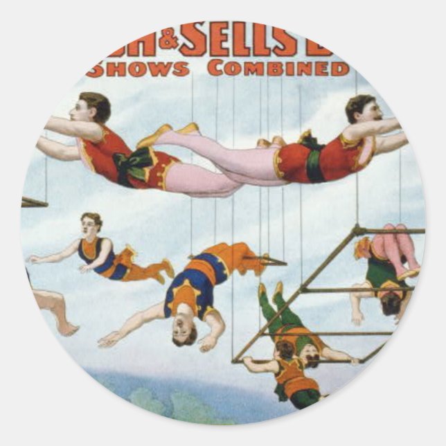 Circus Trapeze Classic Round Sticker (Front)
