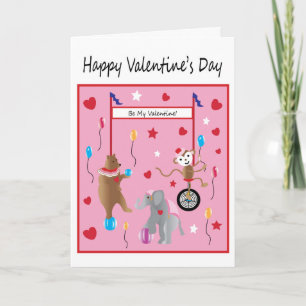 Circus Valentine's Day Wish For Children Holiday Card