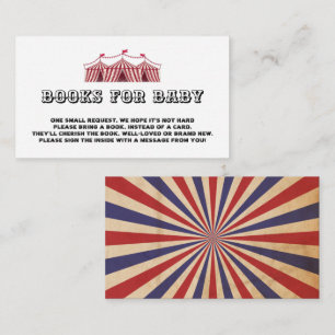 Circus Vintage Retro Books For Baby Shower Enclosure Card