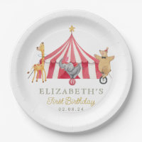 Circus Watercolor Birthday cute animals