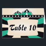 Circus Wedding Table Number Card - Black and Teal<br><div class="desc">Gorgeous and fun circus wedding table number card with the colors of black and teal. The top of the card has a set of circus tents. It's a very fun and whimsical invitation that is great for a circus or carnival theme. Please email me at jen@designsbynyxxie.com if you have any...</div>