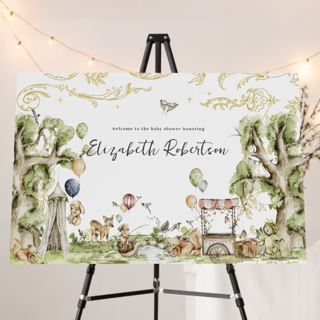 Circus | Woodland Forest Baby Shower Welcome  Foam Board (In Situ (Stand))