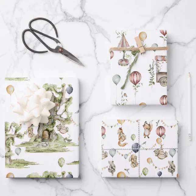 Adventure Awaits Gift Bag Set - Large Forest Theme With Card & Tissue