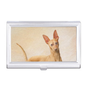 Cirneco dell’Etna Painting - Cute Original Dog Art Business Card Case