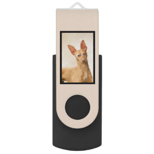 Cirneco dell’Etna Painting - Cute Original Dog Art Flash Drive