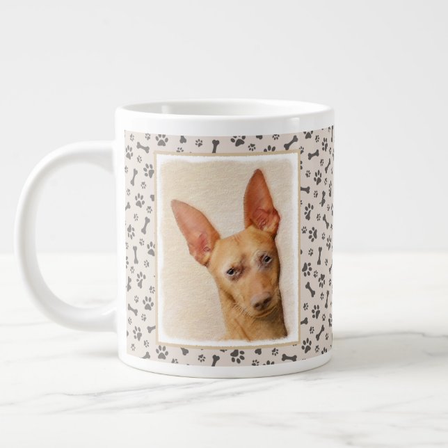 Cirneco dell’Etna Painting - Cute Original Dog Art Giant Coffee Mug (Left)