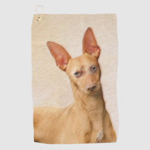 Cirneco dell’Etna Painting - Cute Original Dog Art Golf Towel