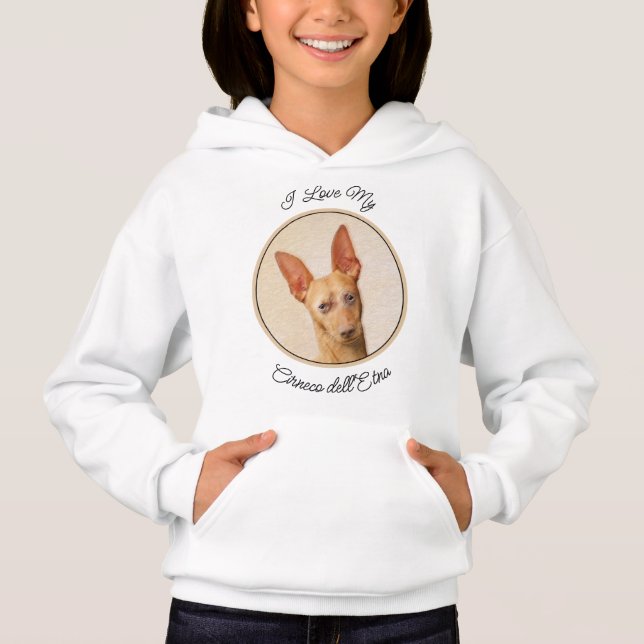 Cirneco dell’Etna Painting - Cute Original Dog Art Hoodie (Front)