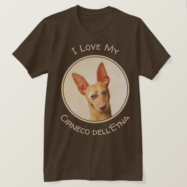 Cirneco dell’Etna Painting - Cute Original Dog Art T-Shirt (Design Front)