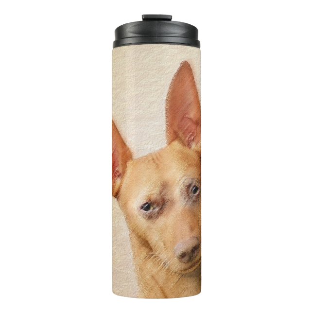 Cirneco dell’Etna Painting - Cute Original Dog Art Thermal Tumbler (Front)
