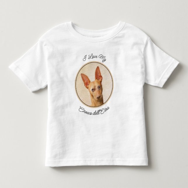 Cirneco dell’Etna Painting - Cute Original Dog Art Toddler T-shirt (Front)