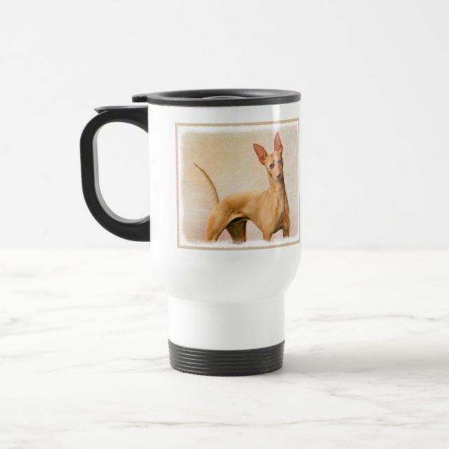 Cirneco dell’Etna Painting - Cute Original Dog Art Travel Mug (Left)
