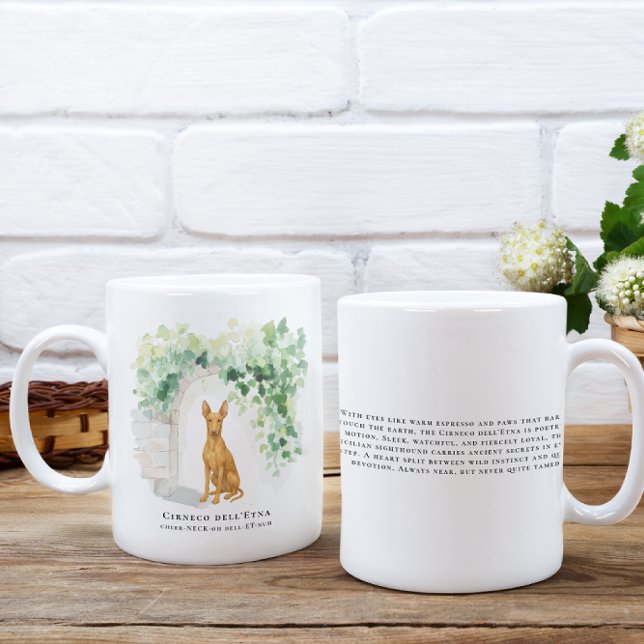 Cirneco dell’Etna | Watercolor Dog & Breed Quote Coffee Mug (Creator Uploaded)