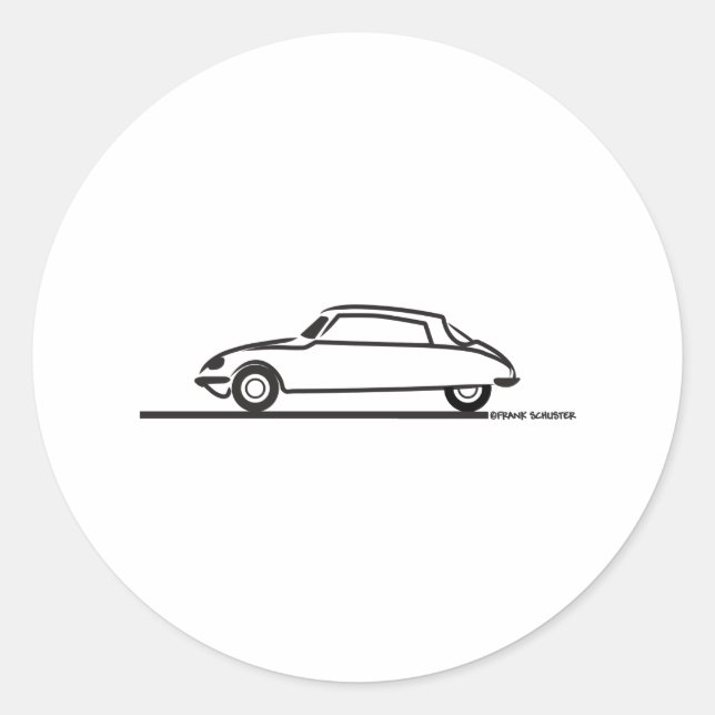 Ciroen DS 21 Pallas Classic Round Sticker (Front)