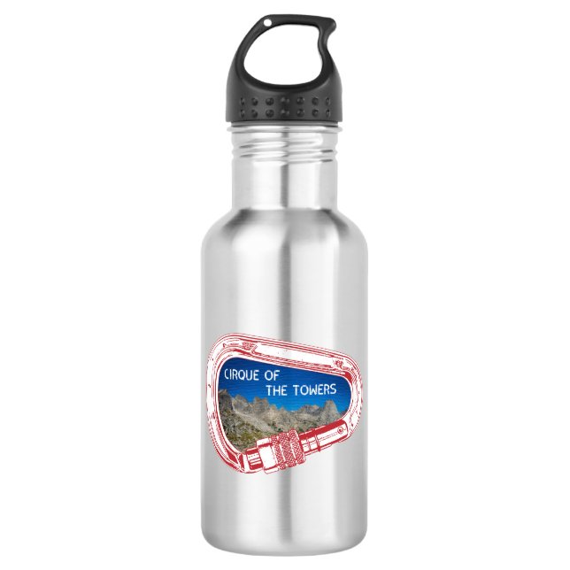 Cirque Of The Towers Climbing Carabiner Stainless Steel Water Bottle (Front)