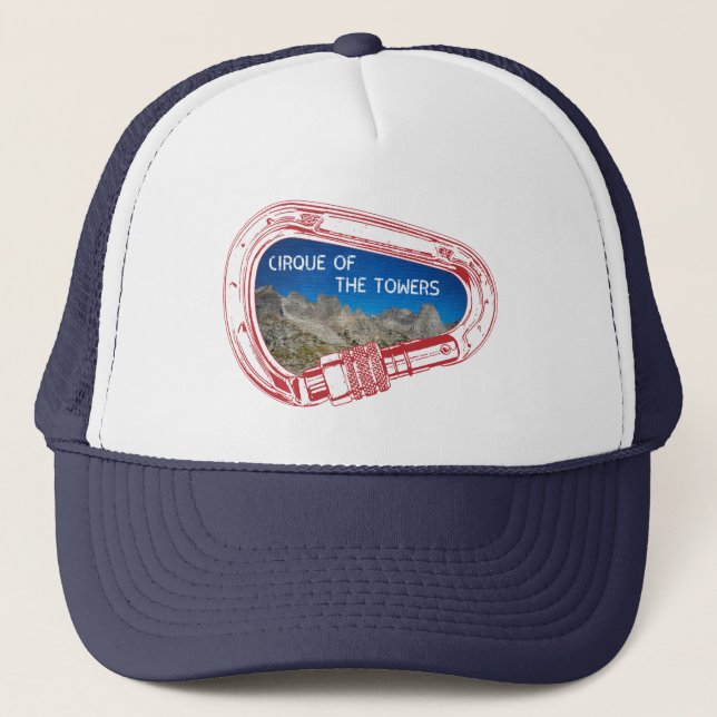 Cirque Of The Towers Climbing Carabiner Trucker Hat (Front)