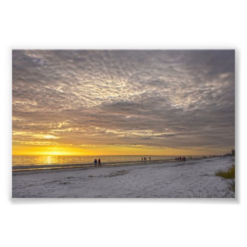 Cirrocumulus Clouds at Fort Myers Beach Sunset Photo Print
