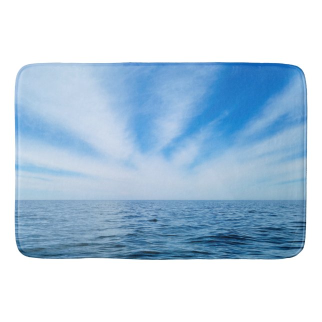 Cirrus Clouds over Lake Michigan Bath Mat (Front)
