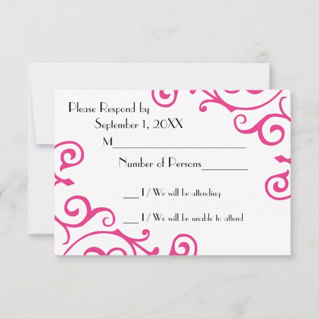 Cirrus Ivory (Magenta) RSVP Card (Front)