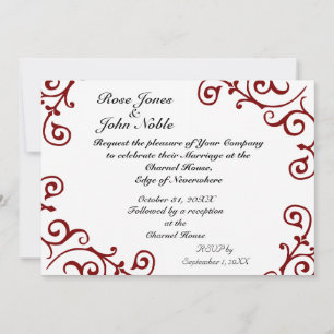 Cirrus Ivory (Red) Wedding Invitation