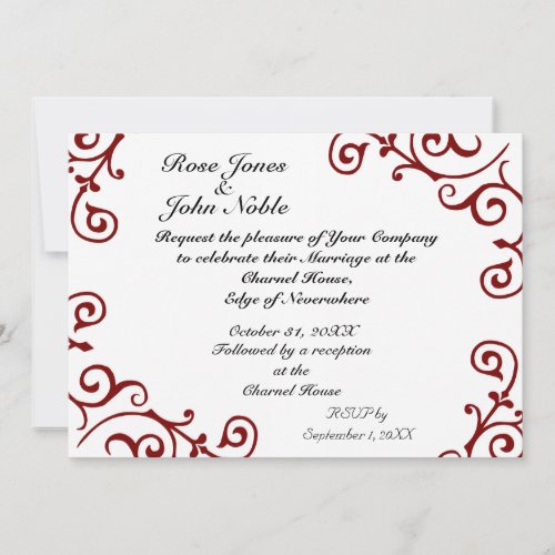 Cirrus Ivory (Red) Wedding Invitation