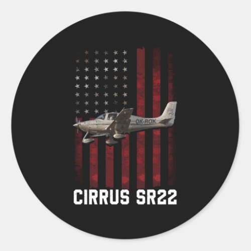 Cirrus Sr22 Aircraft Classic Round Sticker