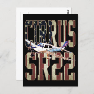 Cirrus SR22 Aircraft Vintage United States Flag Postcard