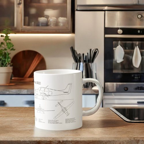 Cirrus SR22 _ Airplane Blueprint Drawing Plans BD Coffee Mug