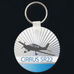 Cirrus SR22 Keychain<br><div class="desc">Classic vintage style airplane graphic - makes great gifts for student pilots, flight instructors, private pilots, air craft owners and all who love aviation. The Cirrus SR22 is a single-engine, four-seat, low wing cantilever monoplane of composite construction with tricycle landing gear aircraft. It is extremely popular among purchasers of new...</div>