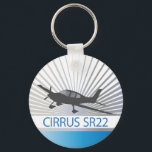 Cirrus SR22 Keychain<br><div class="desc">Classic vintage style airplane graphic - makes great gifts for student pilots, flight instructors, private pilots, air craft owners and all who love aviation. The Cirrus SR22 is a single-engine, four-seat, low wing cantilever monoplane of composite construction with tricycle landing gear aircraft. It is extremely popular among purchasers of new...</div>