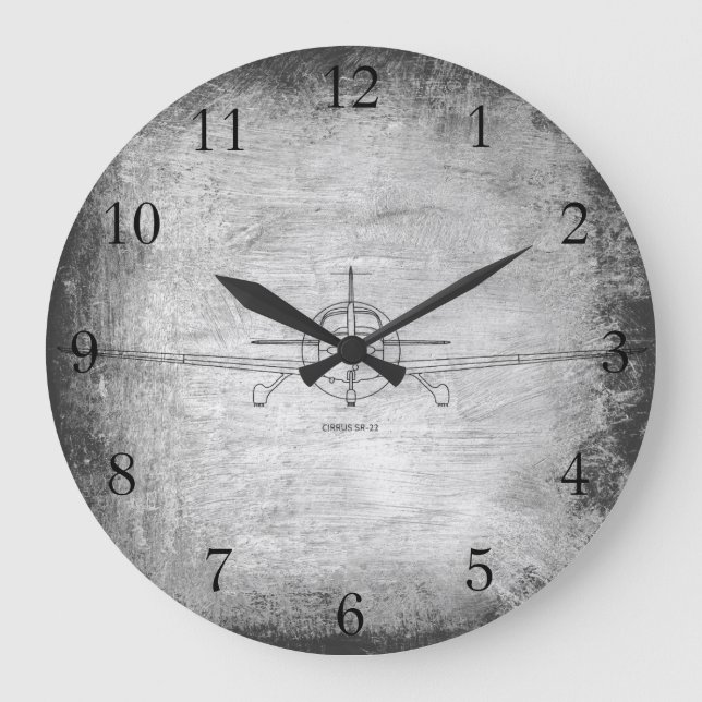 Cirrus SR-22 Plane Large Clock (Front)
