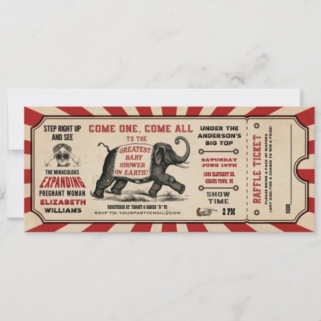 Cirus Baby Shower Ticket Invitations Diaper Raffle (Front)